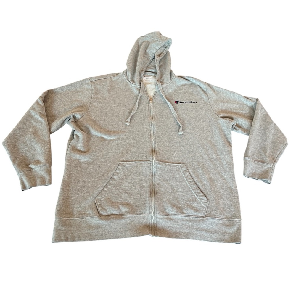 Champion Men’s Full‎ Zip Up Hoodie Embroidered Logos Gray XL Champion